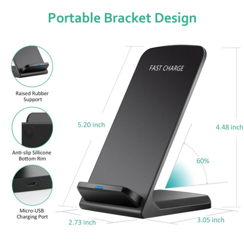 Wireless Fast Charger Charging Pad Stand Dock For Mobiles