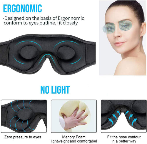 Bluetooth Audio Sleep Mask – Super Soft Eye Mask with Built-In Wireless Audio