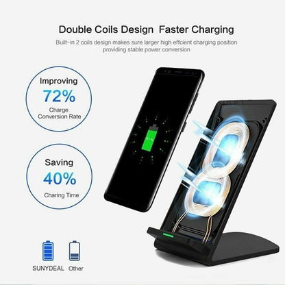 Wireless Fast Charger Charging Pad Stand Dock For Mobiles