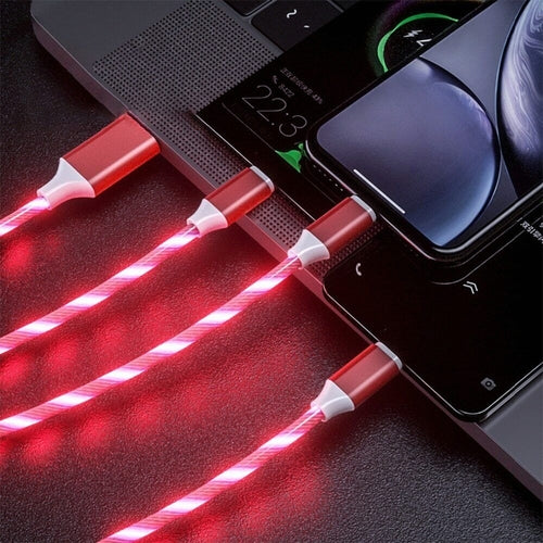 3-in-1 USB-C LED Fast Charging Cable – Triple USB-C Outputs