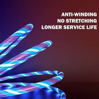 3-in-1 USB-C LED Fast Charging Cable – Triple USB-C Outputs