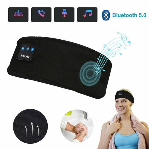 Bluetooth Sleep & Sport Headband – Ultra-Thin Speakers, Soft Material; Wireless Comfort